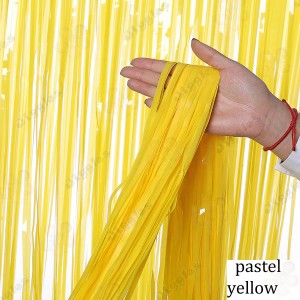 Pastel Yellow Fringe Curtain 
