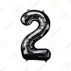Foil Number Balloon 2 Black 32"