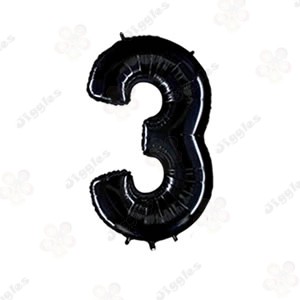 Foil Number Balloon 3 Black 32"