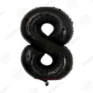 Foil Number Balloon 8 Black 32"