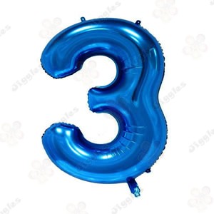 Foil Number Balloon 3 Blue 32"