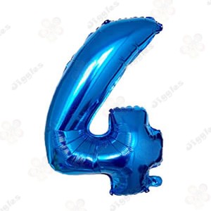 Foil Number Balloon 4 Blue 32"
