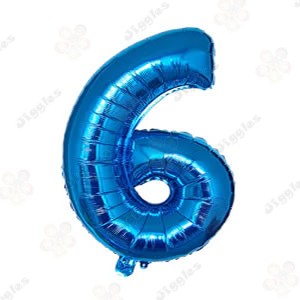 Foil Number Balloon 6 Blue 32"