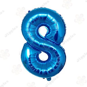 Foil Number Balloon 8 Blue 32"