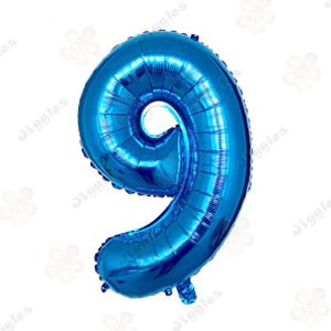 Foil Number Balloon 9 Blue 32"