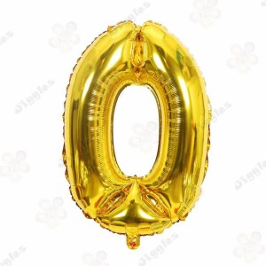 Foil Number Balloon 0 Gold 32"