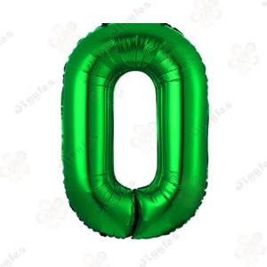 Foil Number Balloon 0 Green 32"
