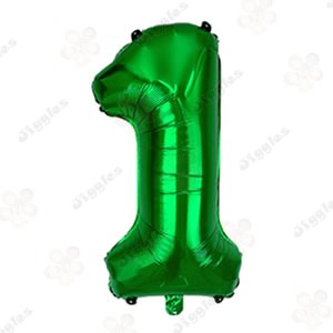Foil Number Balloon 1 Green 32"