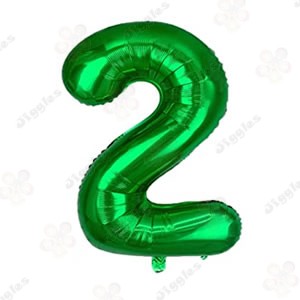 Foil Number Balloon 2 Green 32"
