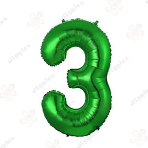 Foil Number Balloon 3 Green 32"
