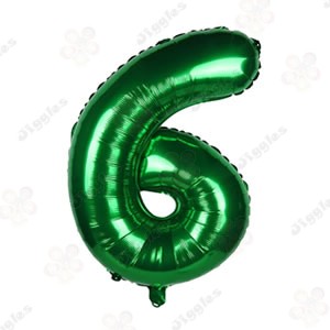 Foil Number Balloon 6 Green 32"