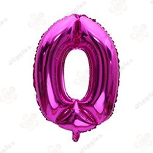 Foil Number Balloon 0 Hot Pink 32"