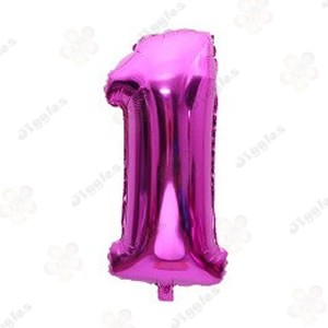 Foil Number Balloon 1 Hot Pink 32"