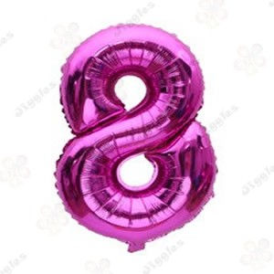 Foil Number Balloon 8 Hot Pink 32"
