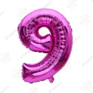 Foil Number Balloon 9 Hot Pink 32"