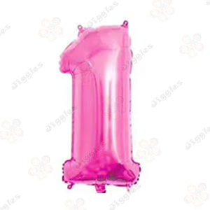 Foil Number Balloon 1 Pink 32"