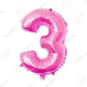 Foil Number Balloon 3 Pink 32"