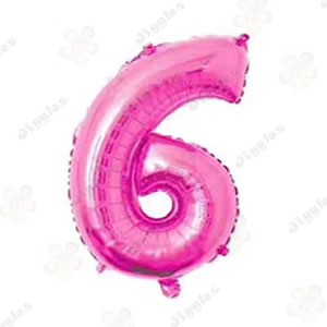 Foil Number Balloon 6 Pink 32"