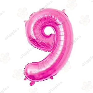 Foil Number Balloon 9 Pink 32"