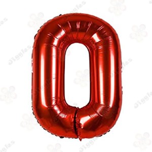 Foil Number Balloon 0 Red 32"