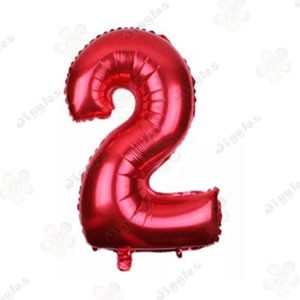 Foil Number Balloon 2 Red 32"