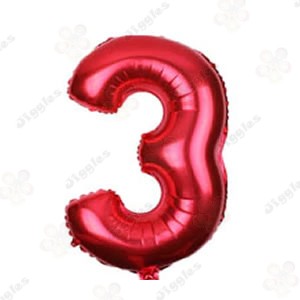 Foil Number Balloon 3 Red 32"