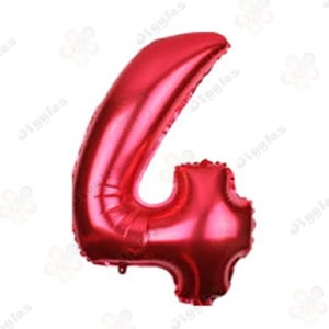 Foil Number Balloon 4 Red 32"