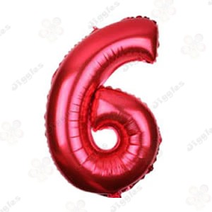 Foil Number Balloon 6 Red 32"
