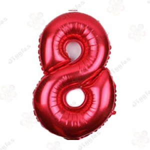 Foil Number Balloon 8 Red 32"