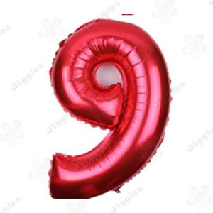 Foil Number Balloon 9 Red 32"