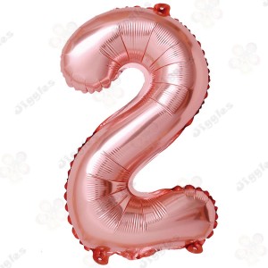 Foil Number Balloon 2 Rose Gold 32"