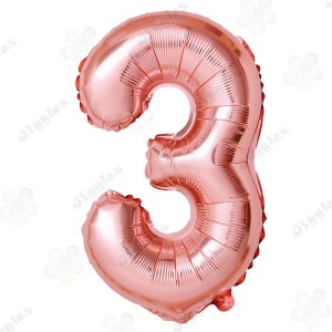 Foil Number Balloon 3 Rose Gold 32"