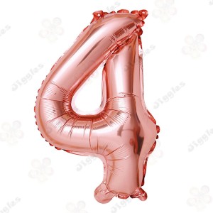 Foil Number Balloon 4 Rose Gold 32"
