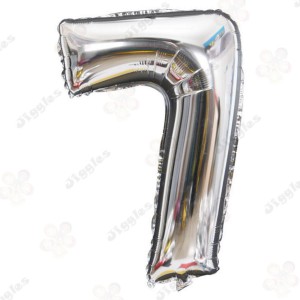 Foil Number Balloon 6 Silver 32"