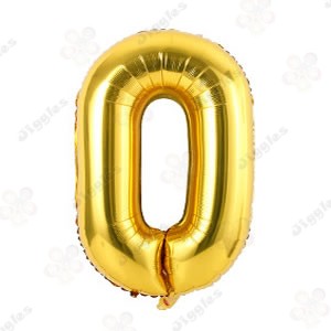 Foil Number Balloon 0 Gold 40"