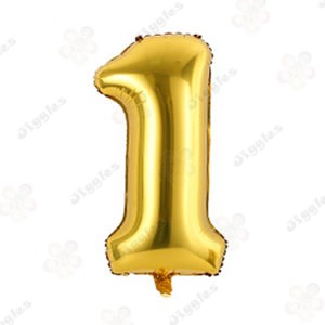 Foil Number Balloon 1 Gold 40"