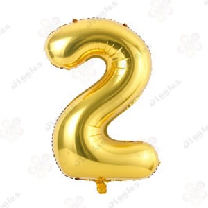 Foil Number Balloon 2 Gold 40"