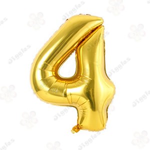 Foil Number Balloon 4 Gold 40"