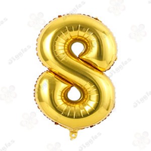 Foil Number Balloon 8 Gold 40"