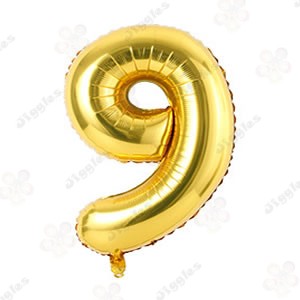 Foil Number Balloon 9 Gold 40"