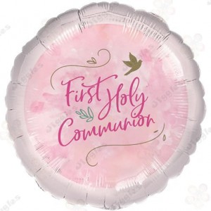 1st Holy Communion Foil Balloon Pink