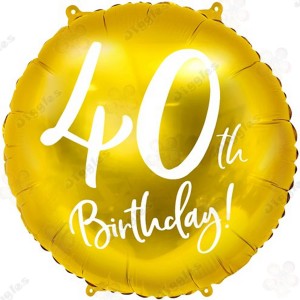 40th Birthday Gold Foil Balloon 