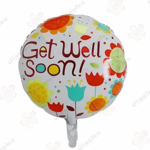 Get Well Soon Foil Balloon Floral