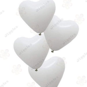 White Heart Matte Balloons 12inch