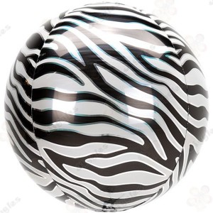 Zebra Print Orbz Foil Balloon