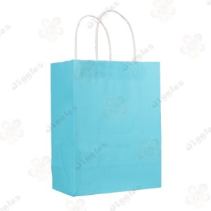 Baby Blue White Kraft Paper Medium Bag