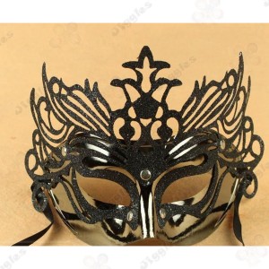 Black Glitter Mardi Gras Masquerade Mask