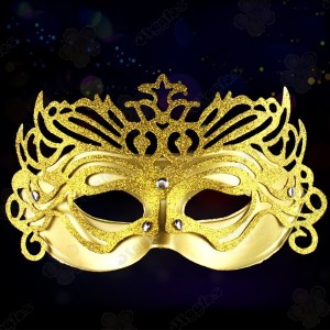 Glitter Gold Mardi Gras Masquerade Mask