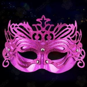 Pink Glitter Mardi Gras Masquerade Mask