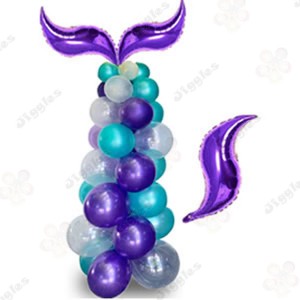 Mermaid Tail S Shape Balloons Purple